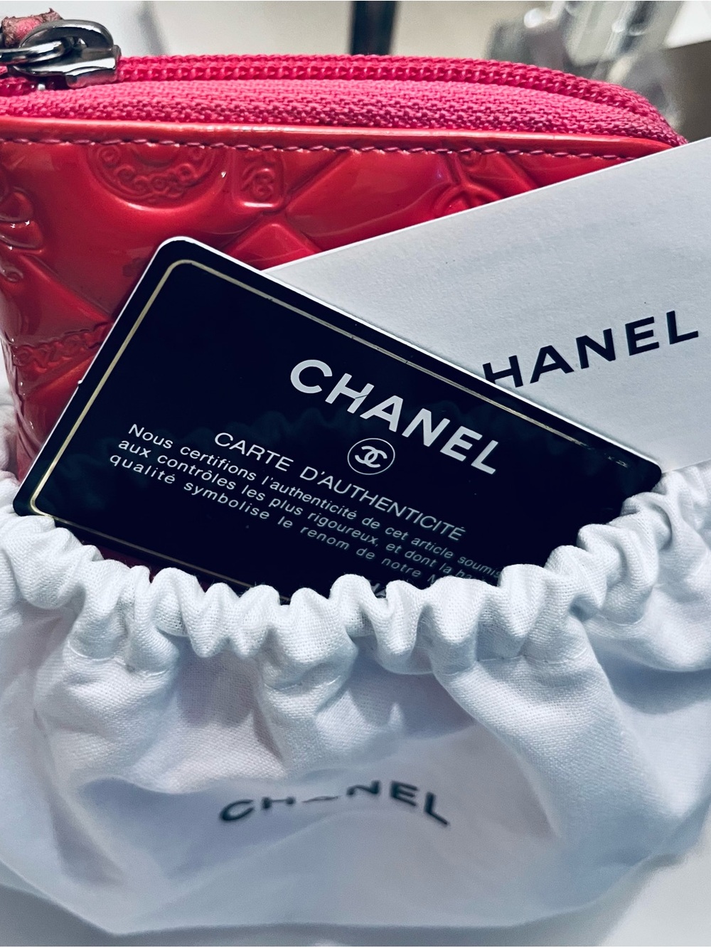 Chanel Pink Quilted Patent Leather Zip Wallet - Picture 4 of 13